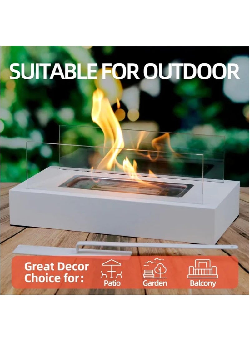 Apustim Tabletop Fire Pit，Portable Indoor/Outdoor Tabletop Fire Pit，Mini Small Fireplace Bowl Decor，Suitable for Weddings，Housewarmings，Birthdays （White） - Image 4